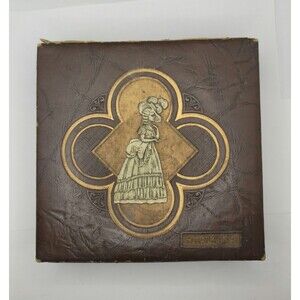 Vintage Antique Early 1900's Pyrography Hanky Vanity Storage GloveBox